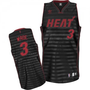Miami Heat #3 Adidas Groove Gris noir Swingman Maillot d'équipe de NBA pour pas cher - Dwyane Wade pour Homme