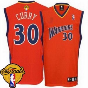 Maillot NBA Orange Stephen Curry #30 Golden State Warriors 2015 The Finals Patch Swingman Homme Adidas