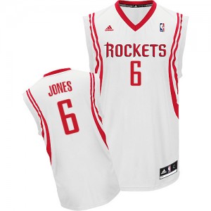 Maillot NBA Blanc Terrence Jones #6 Houston Rockets Home Swingman Homme Adidas