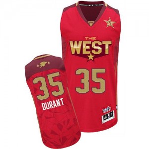 Oklahoma City Thunder #35 Adidas 2011 All Star Rouge Authentic Maillot d'équipe de NBA Expédition rapide - Kevin Durant pour Homme