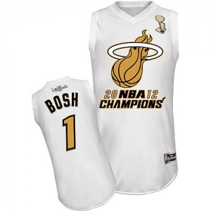 Miami Heat Majestic Chris Bosh #1 Finals Champions Swingman Maillot d'équipe de NBA - Blanc pour Homme