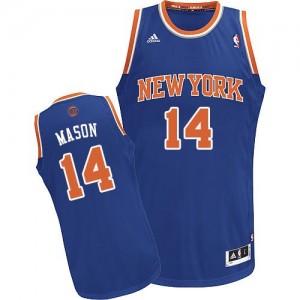 Maillot NBA Bleu royal Anthony Mason #14 New York Knicks Road Swingman Homme Adidas