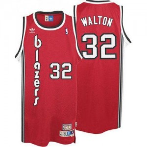 Portland Trail Blazers Bill Walton #32 Throwback Swingman Maillot d'équipe de NBA - Rouge pour Homme