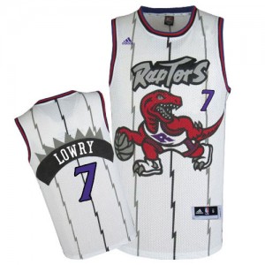 Maillot Adidas Blanc Throwback Authentic Toronto Raptors - Kyle Lowry #7 - Homme