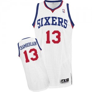 Maillot NBA Philadelphia 76ers #13 Wilt Chamberlain Blanc Adidas Authentic Home - Homme