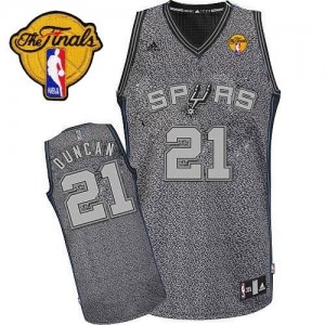 Maillot NBA Swingman Tim Duncan #21 San Antonio Spurs Static Fashion Finals Patch Gris - Homme