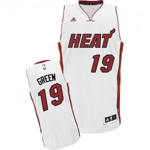 Miami Heat Gerald Green #19 Home Swingman Maillot d'équipe de NBA - Blanc pour Enfants