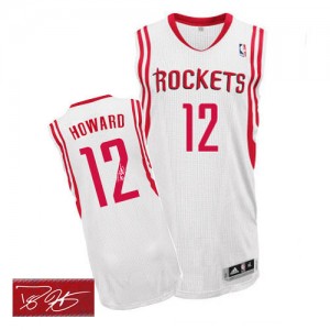 Maillot NBA Houston Rockets #12 Dwight Howard Blanc Adidas Authentic Home Autographed - Homme