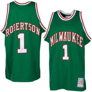 Milwaukee Bucks #1 Adidas Throwback Vert Authentic Maillot d'équipe de NBA Braderie - Oscar Robertson pour Homme