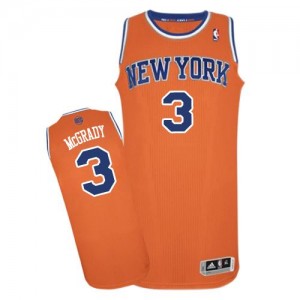 Maillot NBA Orange Tracy McGrady #3 New York Knicks Alternate Authentic Homme Adidas