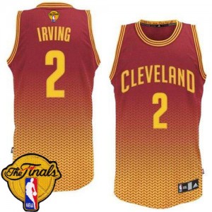 Maillot NBA Cleveland Cavaliers #2 Kyrie Irving Rouge Adidas Authentic Resonate Fashion 2015 The Finals Patch - Homme