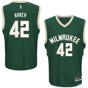 Maillot NBA Milwaukee Bucks #42 Vin Baker Vert Adidas Authentic Road - Homme