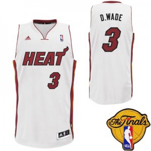 Miami Heat #3 Adidas Nickname D.WADE Finals Patch Blanc Authentic Maillot d'équipe de NBA Vente - Dwyane Wade pour Homme