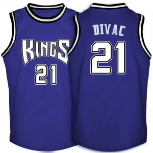 Maillot NBA Sacramento Kings #21 Vlade Divac Violet Adidas Authentic Throwback - Homme