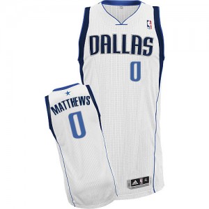 Maillot Adidas Blanc Home Authentic Dallas Mavericks - Wesley Matthews #0 - Enfants