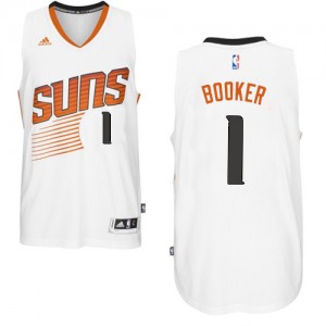 Phoenix Suns Devin Booker #1 Home Swingman Maillot d'équipe de NBA - Blanc pour Homme