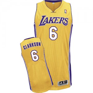 Los Angeles Lakers Jordan Clarkson #6 Home Authentic Maillot d'équipe de NBA - Or pour Homme