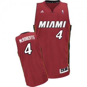 Maillot NBA Miami Heat #4 Josh McRoberts Rouge Adidas Swingman Alternate - Homme