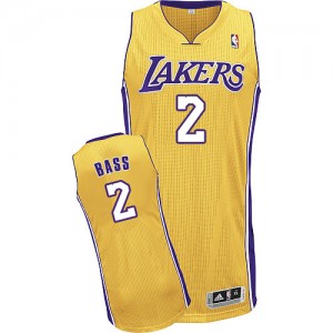 Los Angeles Lakers Brandon Bass #2 Home Authentic Maillot d'équipe de NBA - Or pour Homme