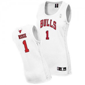 Maillot Adidas Blanc Home Authentic Chicago Bulls - Derrick Rose #1 - Femme