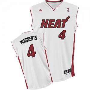 Maillot NBA Miami Heat #4 Josh McRoberts Blanc Adidas Swingman Home - Homme