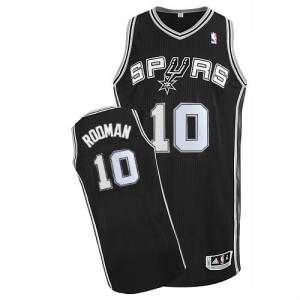 Maillot Adidas Noir Road Authentic San Antonio Spurs - Dennis Rodman #10 - Homme