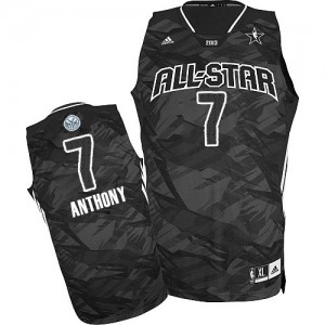 New York Knicks Carmelo Anthony #7 2013 All Star Swingman Maillot d'équipe de NBA - Noir pour Homme