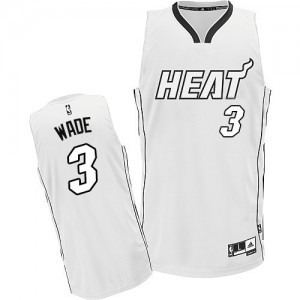 Miami Heat #3 Adidas Blanc Authentic Maillot d'équipe de NBA vente en ligne - Dwyane Wade pour Homme