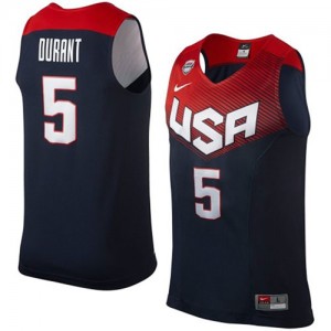 Team USA #5 Nike 2014 Dream Team Bleu marin Authentic Maillot d'équipe de NBA Braderie - Kevin Durant pour Homme