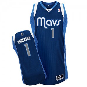 Maillot NBA Dallas Mavericks #1 Justin Anderson Bleu marin Adidas Authentic Alternate - Homme