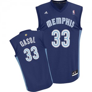 Memphis Grizzlies #33 Adidas Road Bleu marin Swingman Maillot d'équipe de NBA Soldes discount - Marc Gasol pour Homme