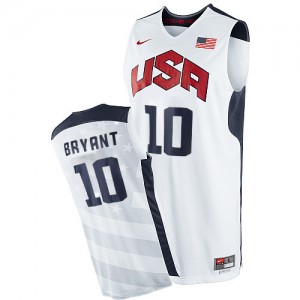 Maillots de basket Authentic Team USA NBA 2012 Olympics Blanc - #10 Kobe Bryant - Homme