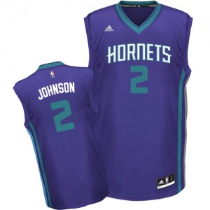 Maillot NBA Violet Larry Johnson #2 Charlotte Hornets Alternate Authentic Homme Adidas