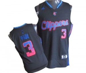 Maillot NBA Noir Chris Paul #3 Los Angeles Clippers Vibe Authentic Homme Adidas