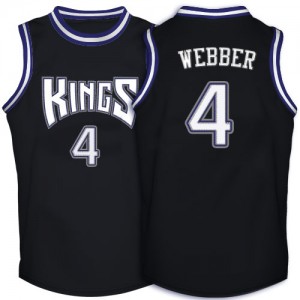 Sacramento Kings #4 Adidas Throwback Noir Swingman Maillot d'équipe de NBA magasin d'usine - Chris Webber pour Homme