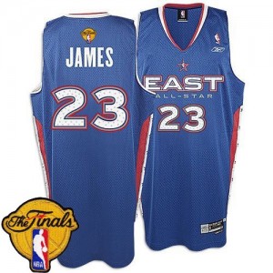 Maillot NBA Bleu LeBron James #23 Cleveland Cavaliers 2005 All Star 2015 The Finals Patch Authentic Homme Adidas
