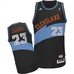 Maillot NBA Cleveland Cavaliers #23 LeBron James Noir Adidas Authentic ABA Hardwood Classic - Homme