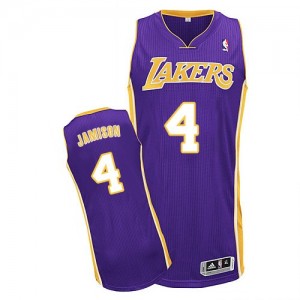 Maillot NBA Los Angeles Lakers #4 Byron Scott Violet Adidas Authentic Road - Homme