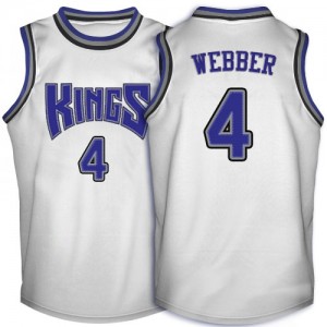 Sacramento Kings #4 Adidas Throwback Blanc Authentic Maillot d'équipe de NBA Soldes discount - Chris Webber pour Homme