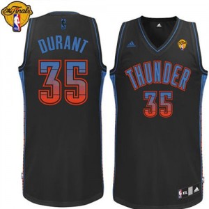 Maillot NBA Noir Kevin Durant #35 Oklahoma City Thunder Vibe Finals Patch Swingman Homme Adidas