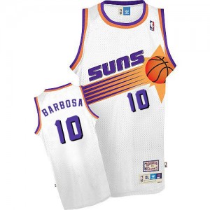 Phoenix Suns #10 Mitchell and Ness Throwback Blanc Authentic Maillot d'équipe de NBA pour pas cher - Leandro Barbosa pour Homme