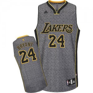 Los Angeles Lakers Kobe Bryant #24 Static Fashion Swingman Maillot d'équipe de NBA - Gris pour Homme