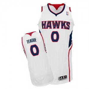 Maillot NBA Atlanta Hawks #0 Jeff Teague Blanc Adidas Authentic Home - Homme