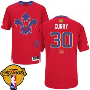 Maillot Authentic Golden State Warriors NBA 2014 All Star 2015 The Finals Patch Rouge - #30 Stephen Curry - Homme