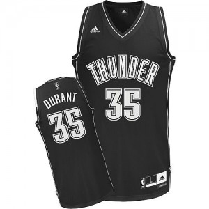 Maillot NBA Noir Kevin Durant #35 Oklahoma City Thunder Shadow Swingman Homme Adidas