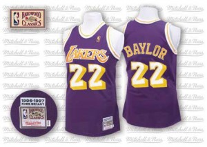 Los Angeles Lakers Mitchell and Ness Elgin Baylor #22 Throwback Authentic Maillot d'équipe de NBA - Violet pour Homme