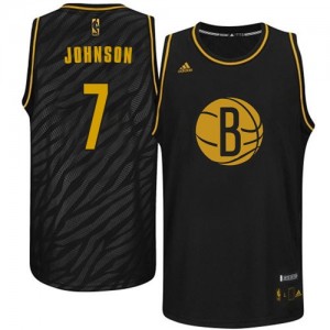 Brooklyn Nets Joe Johnson #7 Precious Metals Fashion Swingman Maillot d'équipe de NBA - Noir pour Homme