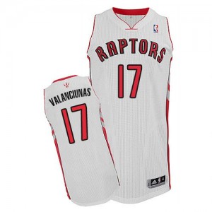 Maillot NBA Toronto Raptors #17 Jonas Valanciunas Blanc Adidas Authentic Home - Homme
