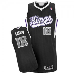 Maillot Authentic Sacramento Kings NBA Alternate Noir - #18 Omri Casspi - Homme