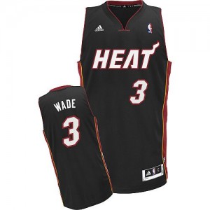 Miami Heat Dwyane Wade #3 Road Swingman Maillot d'équipe de NBA - Noir pour Homme